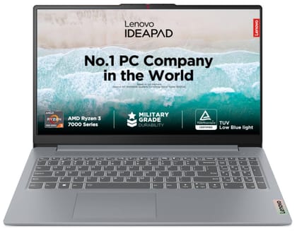 Lenovo IdeaPad Slim 3 Ryzen 3 7320U 15.6" (39.6cm) FHD Thin and Light Laptop (8GB RAM/512GB SSD/Integrated AMD Radeon 610M Graphics/Windows 11/Office Home 2024/Grey/1.6Kg), 82XQ00MDIN Lenovo IdeaPad Slim 3 Ryzen 3 7320U 15.6" (39.6cm) FHD Thin and Light 