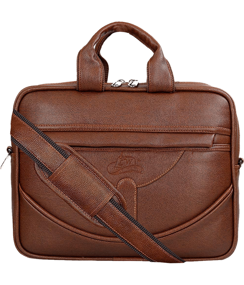 Leather World office bag Tan P.U. Office Bag