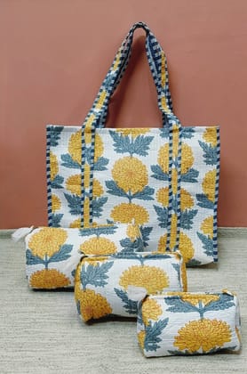Tote Bag with set of 3 Pouches