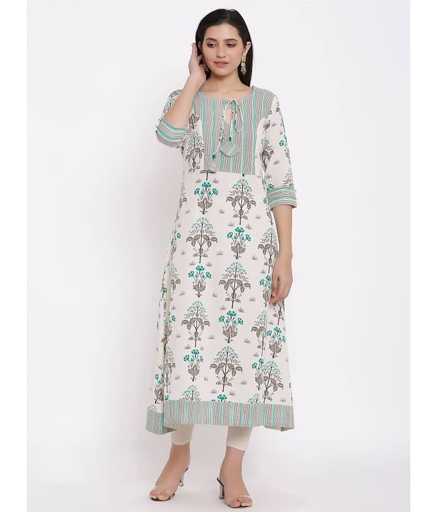 SAART BUNAAI - Multicolor Cotton Women's Asymmetrical Kurti ( Pack of 1 )
