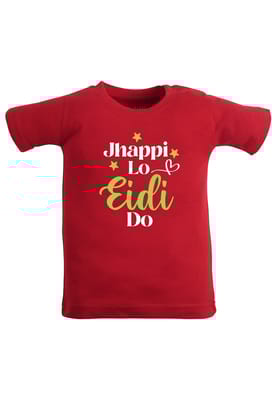 Jhappi Lo Eidi Do Kids T Shirt-Red / 1-2 Yrs