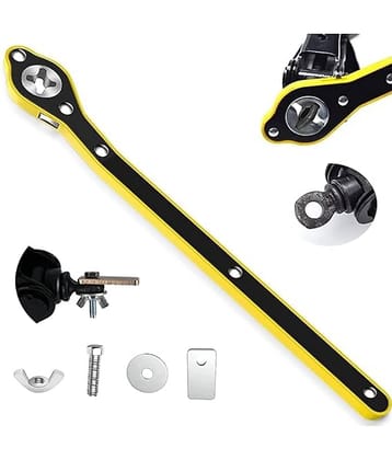 Labor-Saving Jack Ratchet Wrench with Long Handle, Car Jack and Lug Wrench, Handle Scissor Jack, Tire Wheel Lug Wrench Lift Speed Handle Tool for Motorcycle, Car, Pack of 1