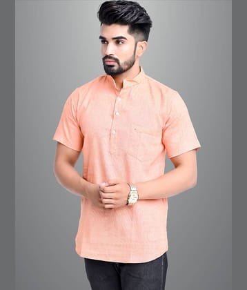 QuaClo - Orange Cotton Blend Men's Regular Kurta ( Pack of 1 )