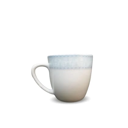 Oasis Coffee and Tea Mug | 180 ML | White & Sky Blue | Set of 6 Pcs