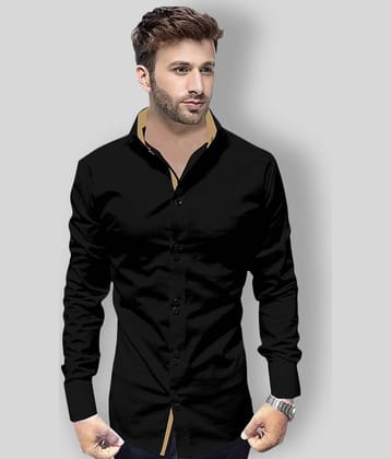 P&V - Black Cotton Blend Regular Fit Men's Casual Shirt (Pack of 1)