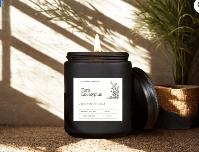 Metal Black Jar Aroma Therapy Candle 200 ML
