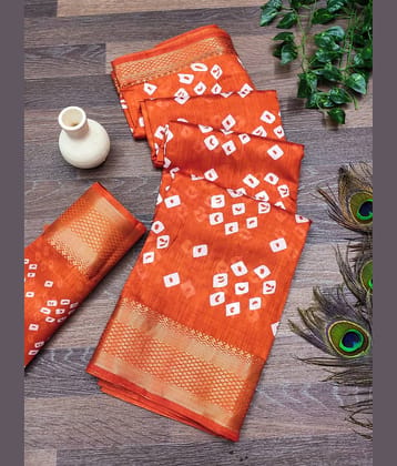 HEMA SILK MILLS Cotton Blend Printed Regular Saree With Unstitched Blouse Piece ( Light Blue )