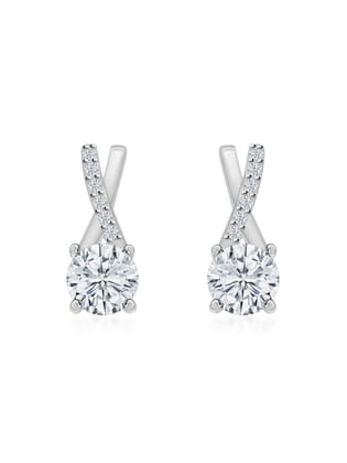 American Diamond 0.75 Carat Solitaire Stud Earrings In 925 Sterling Silver
