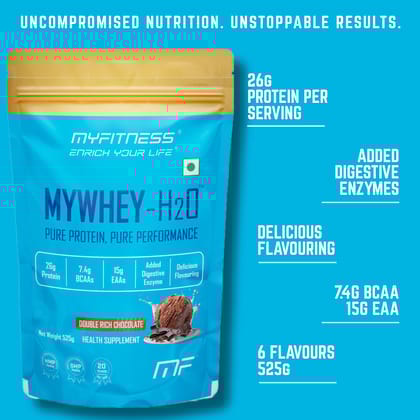 Myfitness Mywhey H2O | 26g Protein Per Serving | 7.4g BCAAs | 15g EAAs | Added Digestive Enzymes |