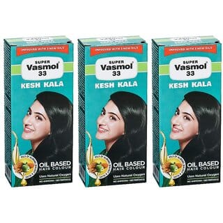 Super Vasmol 33 Kesh Kala Oil Based Hair Color - 50ml (Pack Of 3)
