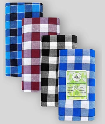 Feather Green Multi Lungi PAck of 4