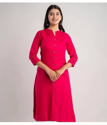 MAUKA - Pink Rayon Women's A-line Kurti ( Pack of 1 )