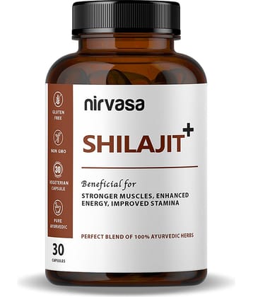 Nirvasa Shilajit Capsules With Safed Musli, Ashwagandha & Kaunch Beej , 30 Capsules 800 Mg