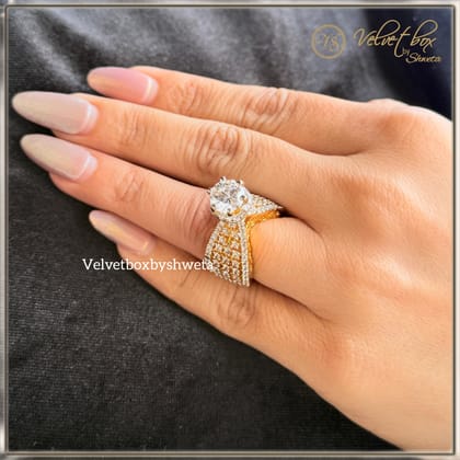 VS Sterling Silver Cocktail Ring 038 9g-9 / Gold