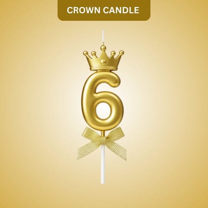 Golden Crown Numerical Candle No. 6