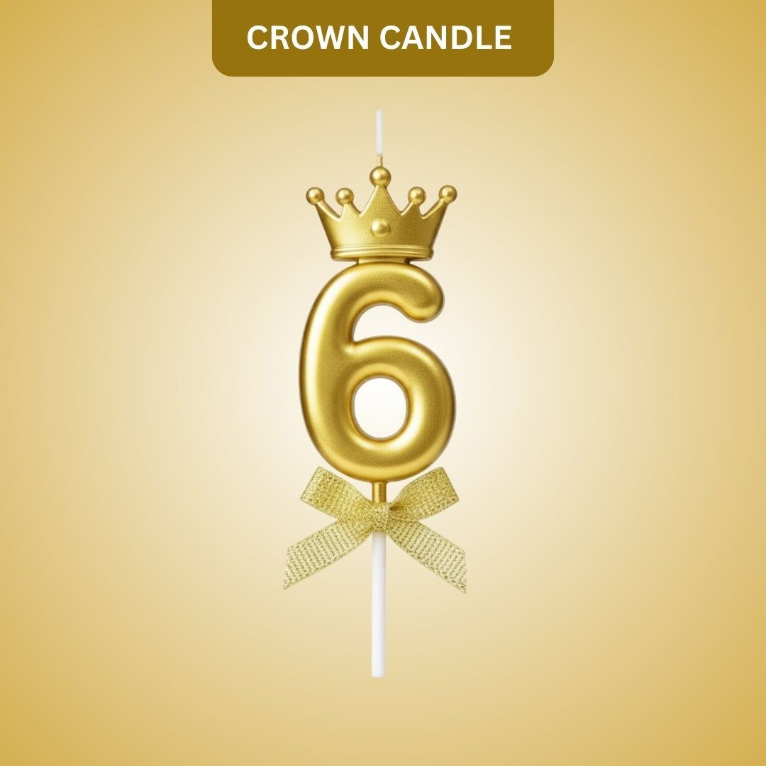Golden Crown Numerical Candle No. 6