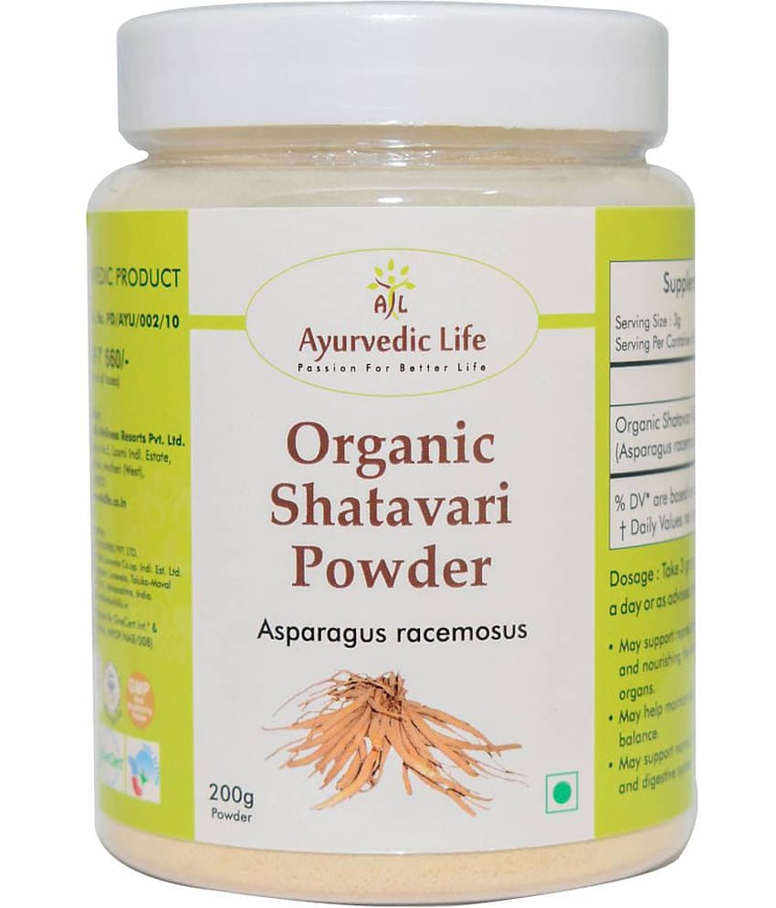 Ayurvedic Life Organic Shatavari Powder 200 Gm Pack of 1