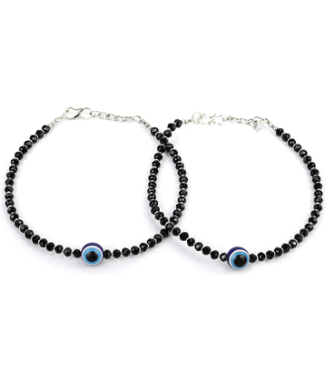 PUJVI - Black Anklets ( Pack of 1 )
