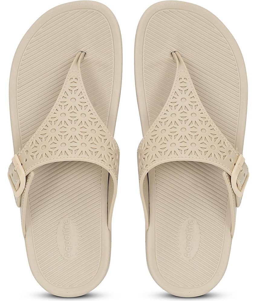 Aqualite Beige Women's Floater Sandals