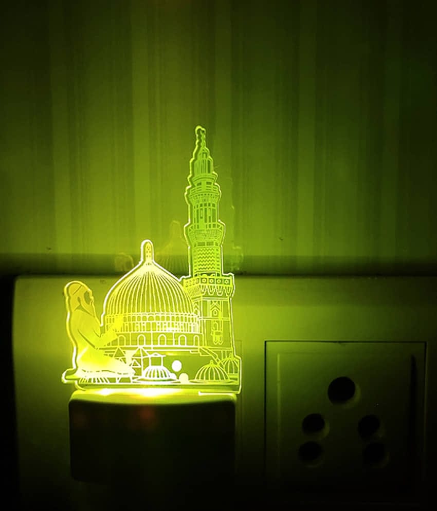 DIONA Night lamp Islam Macca Madina/Mosque Color Changing LED 3D Night Light
