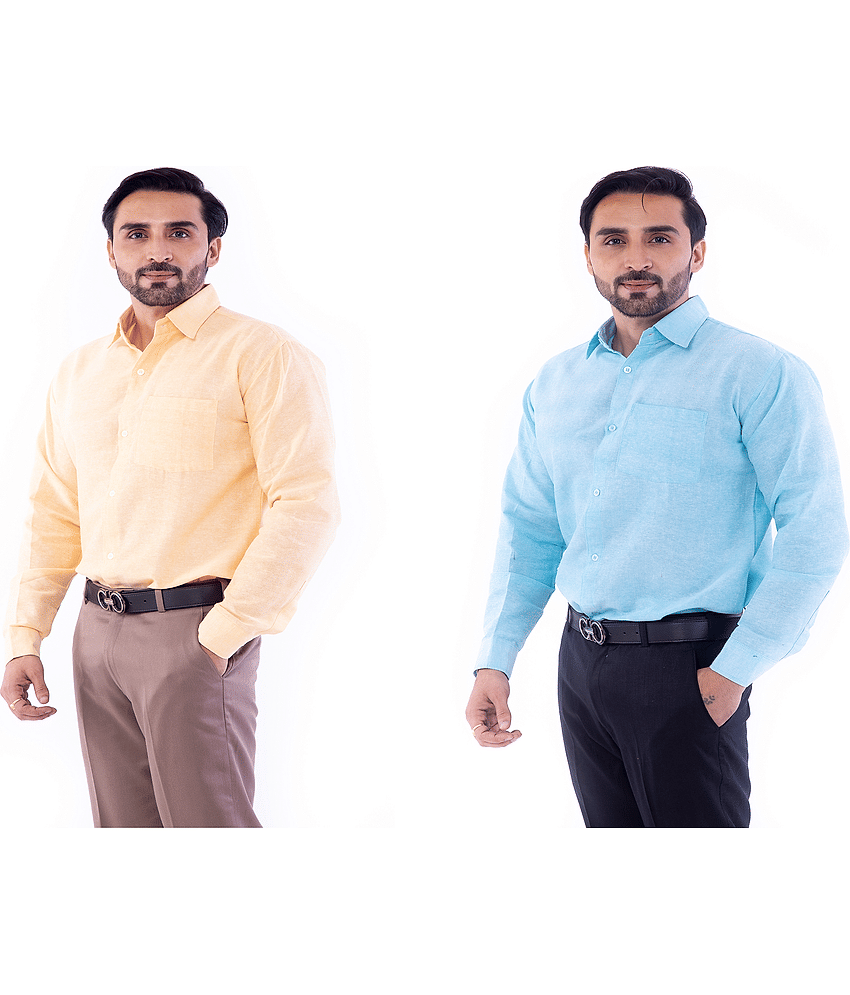 DESHBANDHU DBK 100% Cotton Regular Fit Solids Men's Casual Shirt - Multi ( Pack of 2 )
