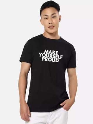 Make Yourself - Sukhiaatma Unisex Graphic Printed Black T-shirt-XS-36