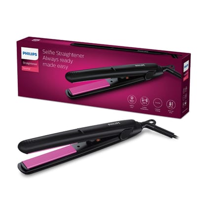 Philips HP8302/06 Selfie Hair Straightener Minimized Heat Damage with SilkPro Care -Black