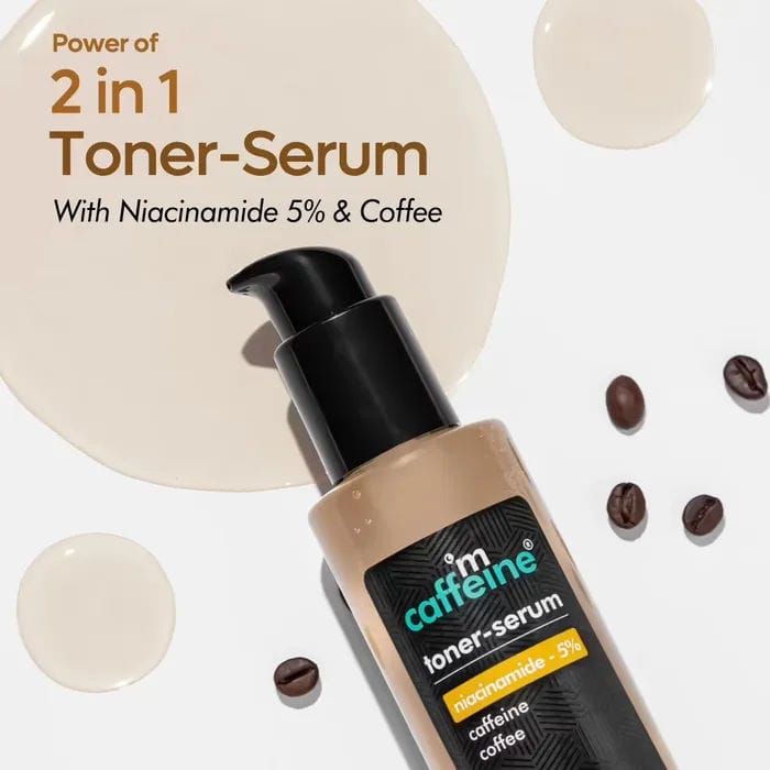 mCaffeine 5% Niacinamide 2 In 1 Toner-Serum With Coffee For Pore Tightening Fades Blemishes, 150 ml