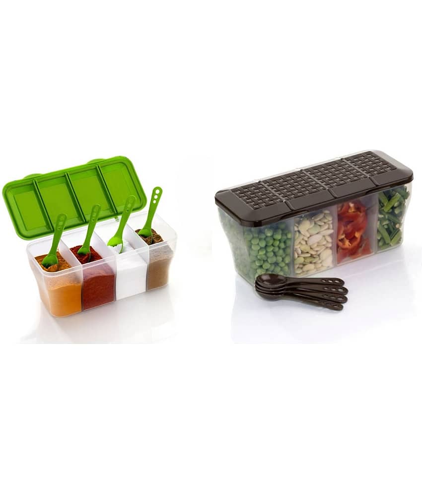 Analog Kitchenware Dal/Masala/Vegetable Plastic Multicolor Pickle Container ( Set of 2 )