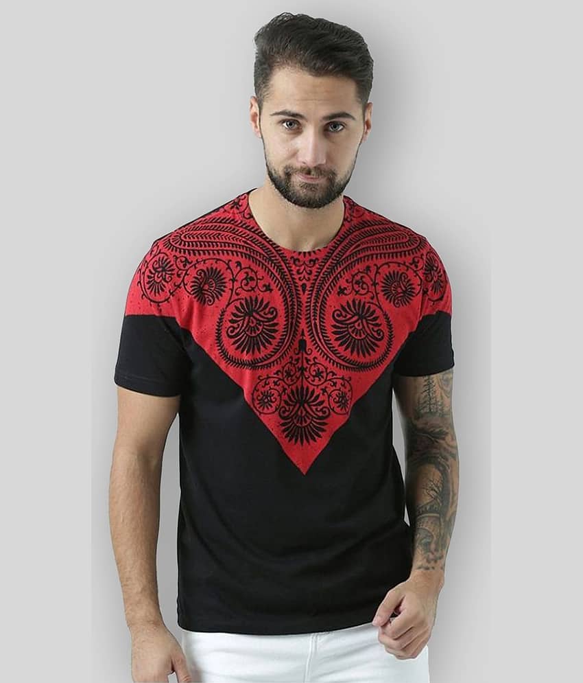 Huetrap Pack of 1 Cotton Regular Fit Men's T-Shirt ( Black )