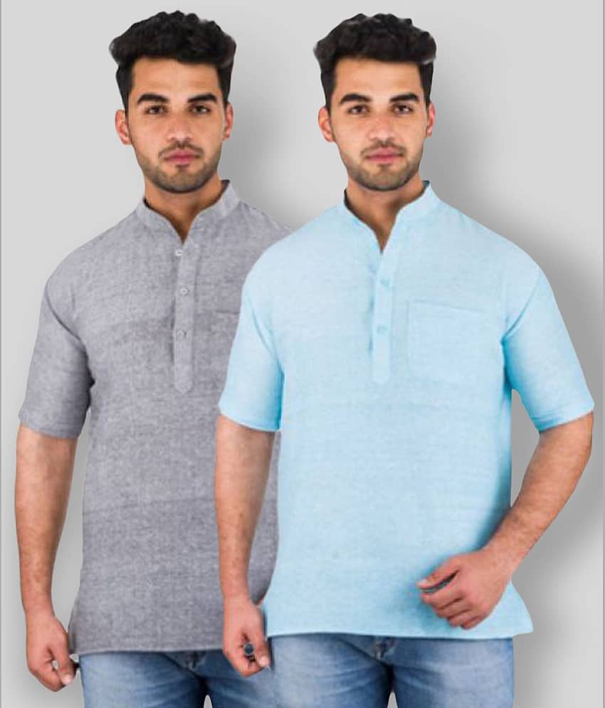 DESHBANDHU DBK - Multicolor Cotton Men's Regular Kurta ( Pack of 2 )