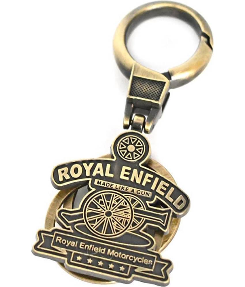 GRD Enterprises Premium Quality Brass Metal Royal Enfield Bullet Bike KeyChain & KeyRing