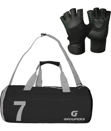 GROUPERS Polyester BLACK 25 Ltrs Gym Bag
