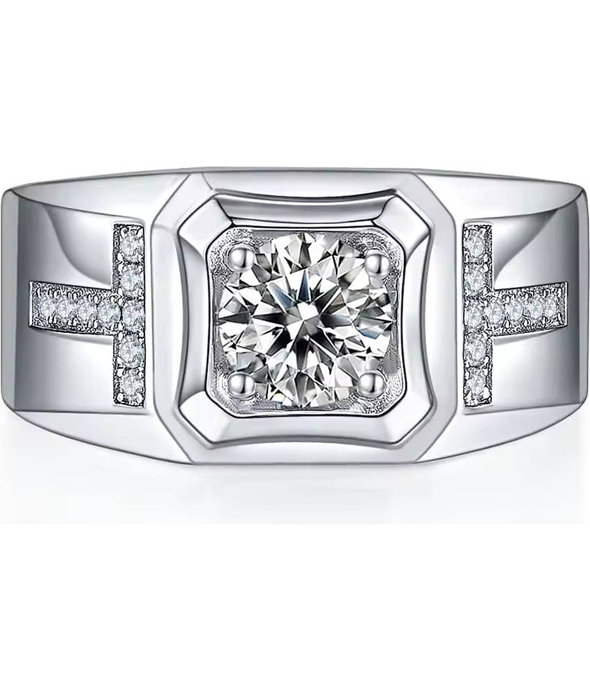 Thrillz Rings for boys Silver colour gemetric design Rings stainless steel ring for Men Jewellery adjustable Ring for men boys