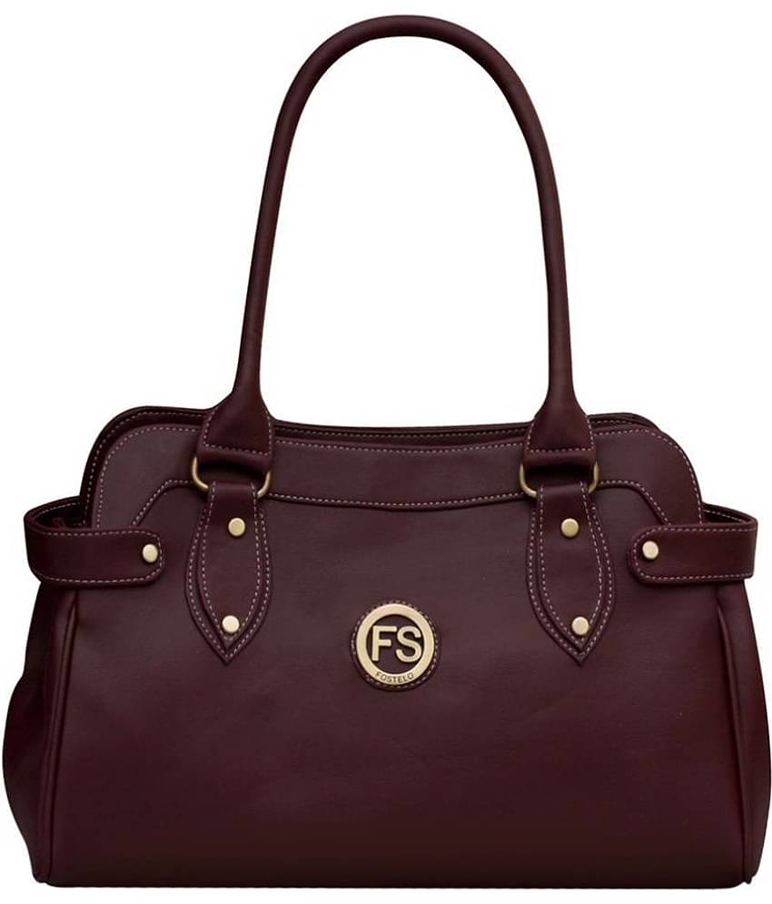 Fostelo Shoulder Bag Faux Leather Set of 1 ( Maroon )