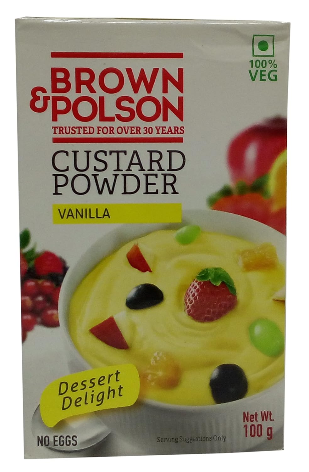 Brown & Polson Custard Powder - Vanilla, 100g Carton