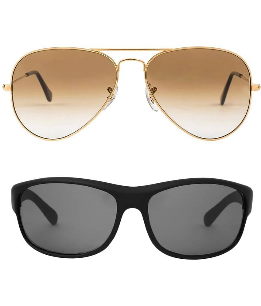 Kanny Devis - Gold Pilot Sunglasses ( Pack of 2 )