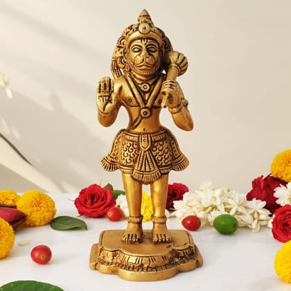 Brass Hanuman Ji God Idol Murti - Traditional Home Temple Piece, Height : 5 Inch (BSMAS1313 D)