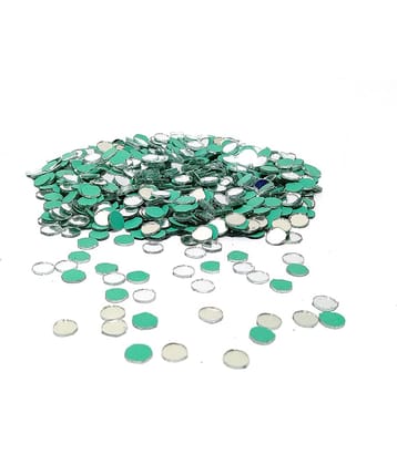 PRANSUNITA - Glass Round Shape Glass Mirror (Pack of 1)