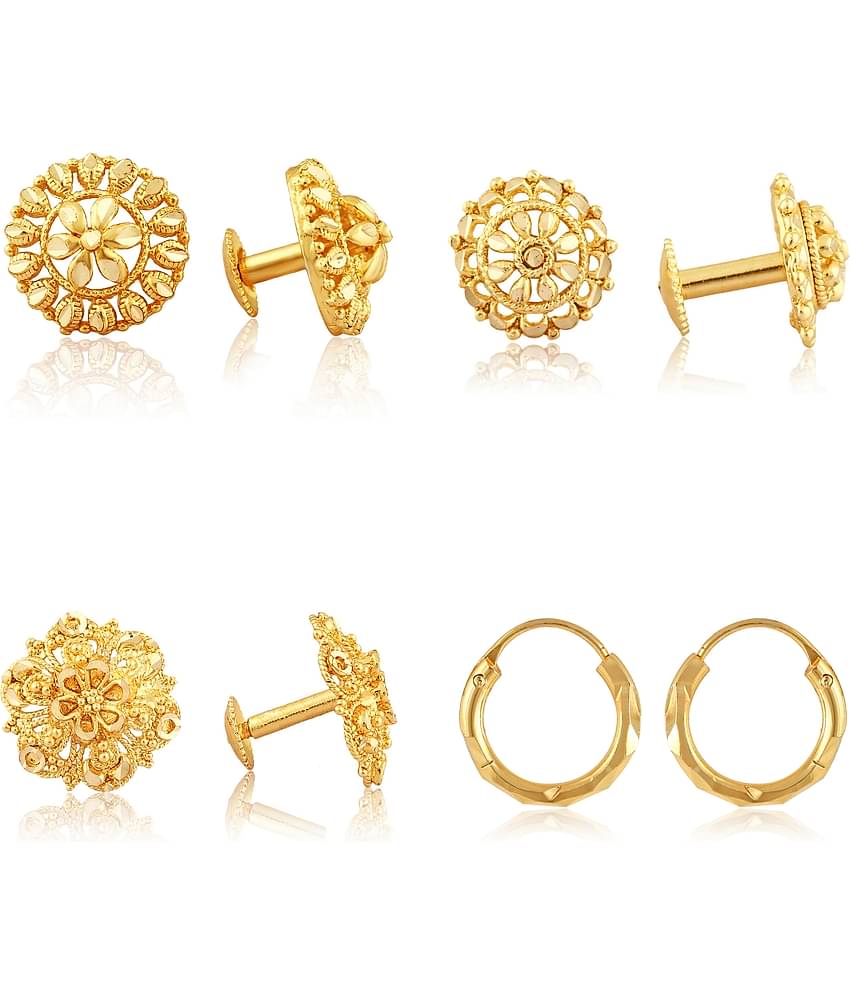 Vighnaharta Allure Graceful Alloy Gold Plated Stud Earring Combo set For Women and Girls ( Pack of- 4 Pair Earrings)-VFJ1088-1094-1090-1316ERG