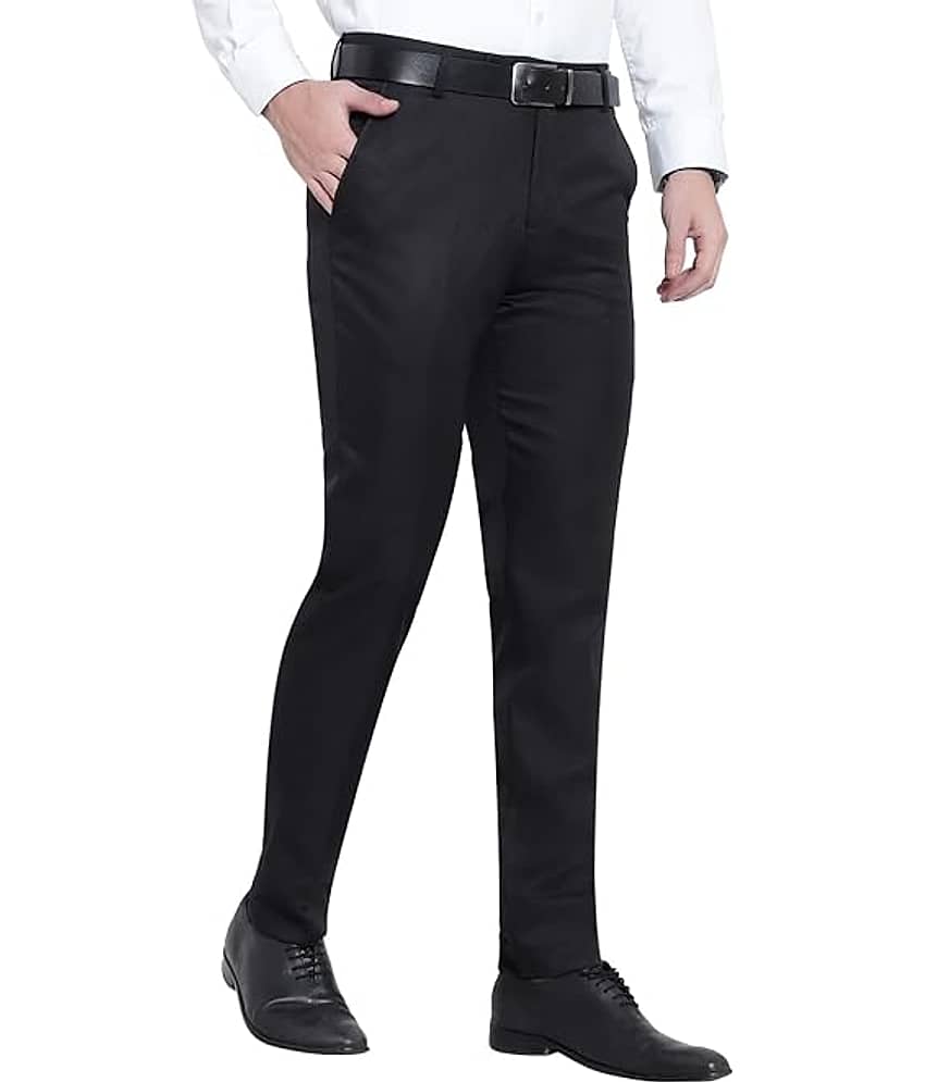 Haul Chic Slim Flat Men's Formal Trouser - Black ( Pack of 1 )