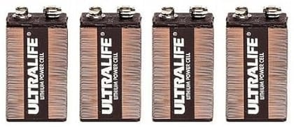 Four (4) Ultralife 9v Long Life Lithium Battery
