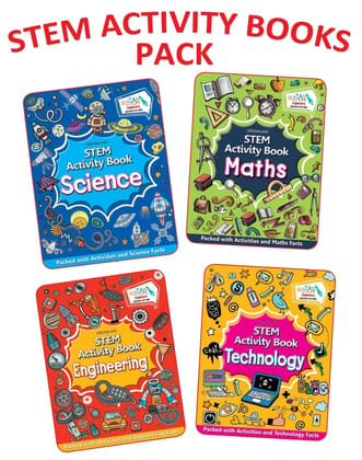 Stem Activity 4 Books Pack - Science, Technology, Engineering, Maths| Packed With Activities And Facts For Children Age 6 -12 Years , 256 Pages [Paperback] Dreamland Publications