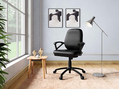 Virtue Study Chair (Leatherette, Black)