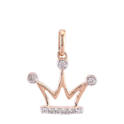 Senco Gold Crowning Glory Diamond Pendant (0.6 gram / 0.07 Ct / HI-SI / 18K Rose Gold)