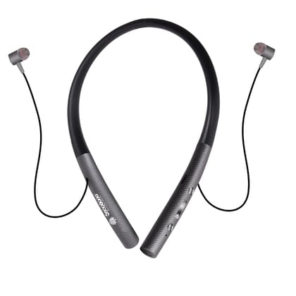Mobatree MBT 702 Bluetooth Neckband with Mic, Smart Magnetic Buds, Upto 20 Hours Playback and Talk-Time, Noise Cancellation - Grey
