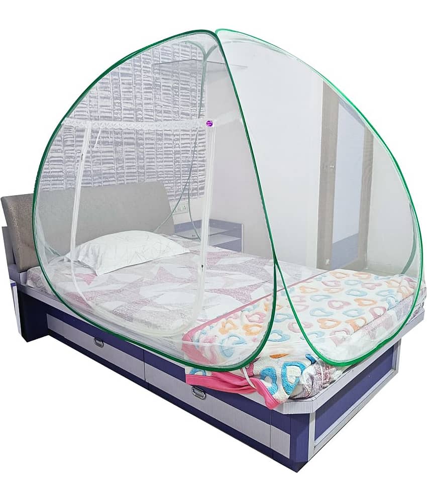 Silver Shine - Yellow Cotton Foldable Mosquito Net, Machardani ( Pack of 1 )