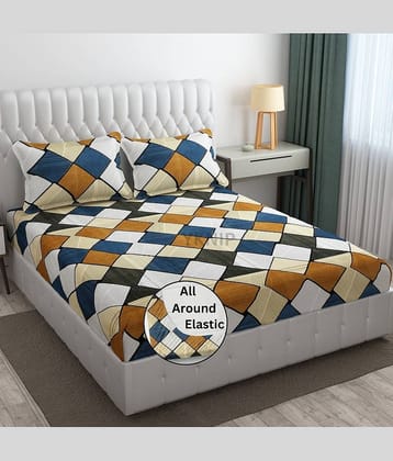 YKNIP Cotton Floral Printed Fitted 1 Bedsheet with 2 Pillow Covers ( King Size ) - Multi