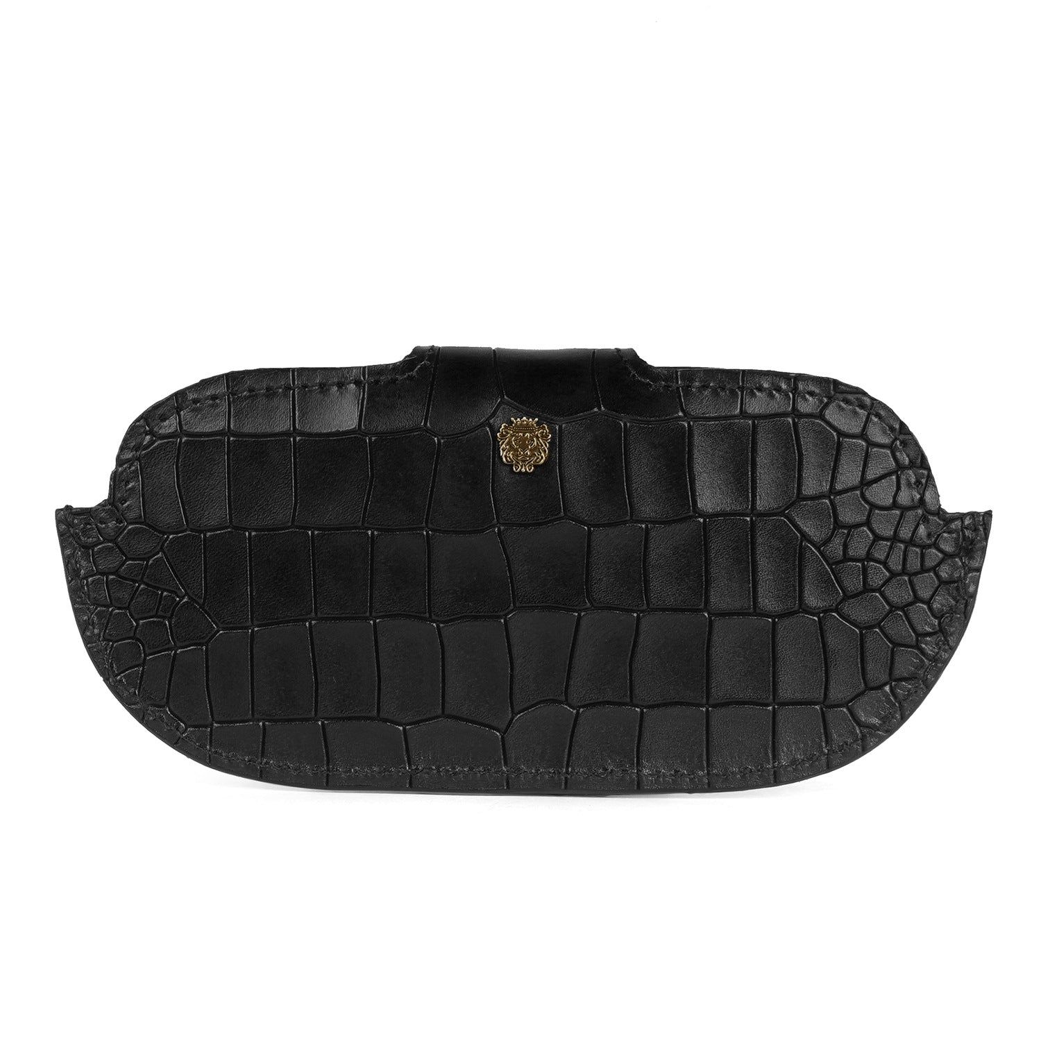 Broad Look Glasses Cover in Deep Cut Black Leather-FS