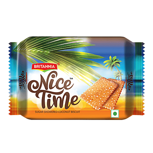 Britannia Nice Time - Sugar Showered Coconut Biscuits, 12x66 g Multipack